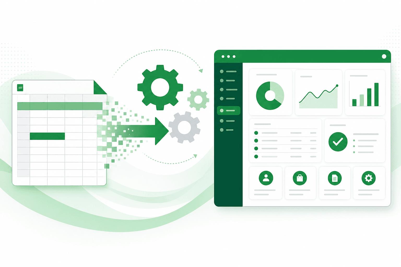 Example business application dashboard illustrating custom software developed by Xcesslogic